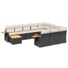 vidaXL 11 Hluta Gar&eth;s&oacute;fasett me&eth; Sessum Svart P&oacute;l&yacute;rattan