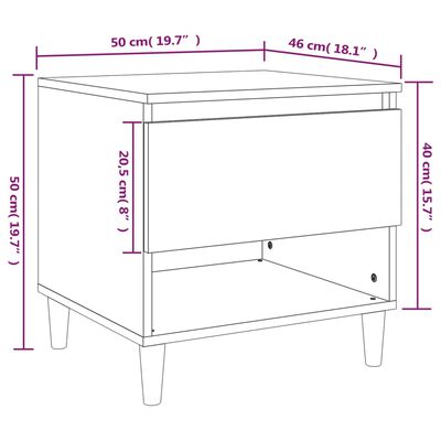 vidaXL Hliðarborð Sonoma Eik 50x46x50 cm Samsettur Viður