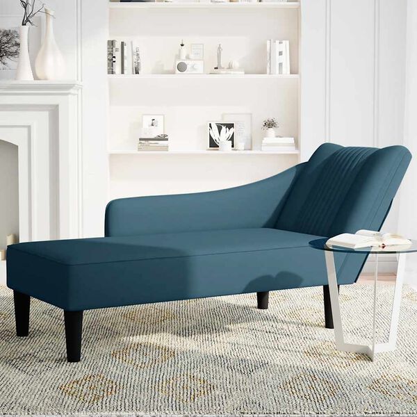 vidaXL Chaise Lounge me&eth; h&aelig;gri armp&uacute;&eth;a Blue Velvet