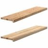 vidaXL gluggasyllur 2 stk &Oacute;me&eth;h&ouml;ndlu&eth; 110x25x2 cm gegnheil vi&eth;ar eik