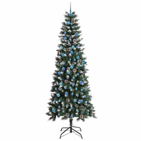vidaXL Gervi j&oacute;latr&eacute; me&eth; 300 LED Gr&aelig;nn 240 cm PVC, plast og st&aacute;l