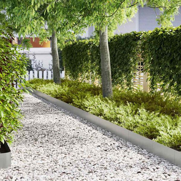 vidaXL Gar&eth;ja&eth;ar 30 pcs Silfur 100 x 0.05 x 20 cm Galvaniserad st&aacute;l