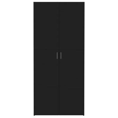 800289 vidaXL Shoe Cabinet Black 80x35,5x180 cm Chipboard