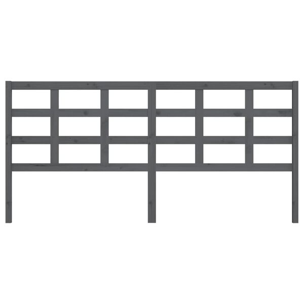 vidaXL Höfðagafl fyrir Rúm Grár 205,5x4x100 cm Gegnheil Fura