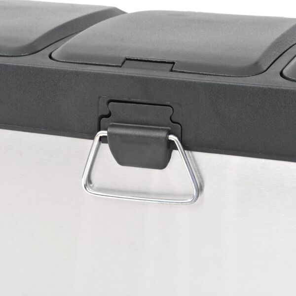 vidaXL Endurvinnslutunna með Fótstigi Ryðfrítt Stál 24 L