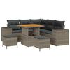 vidaXL Gar&eth;s&oacute;fa sett me&eth; p&uacute;&eth;i me&eth; geymslu 8 pcs Gr&aacute;r p&oacute;l&yacute;rattan