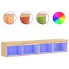 vidaXL Sj&oacute;nvarpssk&aacute;par me&eth; LED Lj&oacute;sum 2 stk. Sonoma Eik 80x30x30 cm