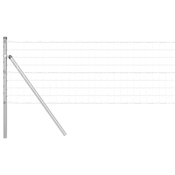 vidaXL Gir&eth;ing me&eth; p&oacute;st Silfur 0,8 x 25 m St&aacute;l og PVC