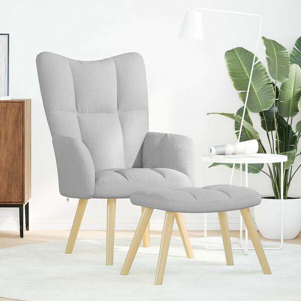 vidaXL sl&ouml;kunarst&oacute;ll me&eth; f&oacute;tskemmli, sk&yacute;gr&aacute;u efni