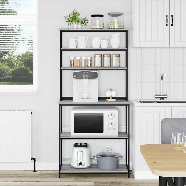 vidaXL Eldh&uacute;s hillu Gr&aacute;r Sonoma 80 x 40 x 168 cm Samsettur vi&eth;ur