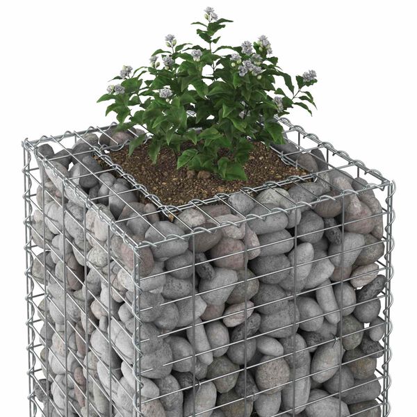 vidaXL Gabion h&aelig;kka&eth; r&uacute;m Silfur 50 x 50 x 150 cm Galvaniserad st&aacute;l