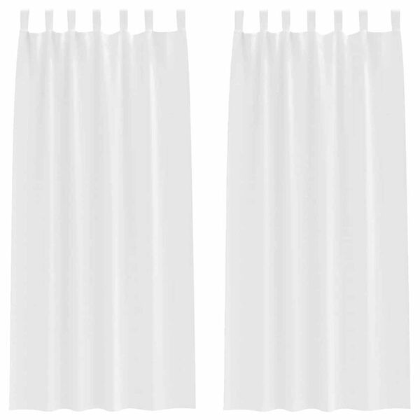 vidaXL Svartgard&iacute;nur me&eth; hringjum 2 pcs Hreint Hv&iacute;tt 245 x 140 cm