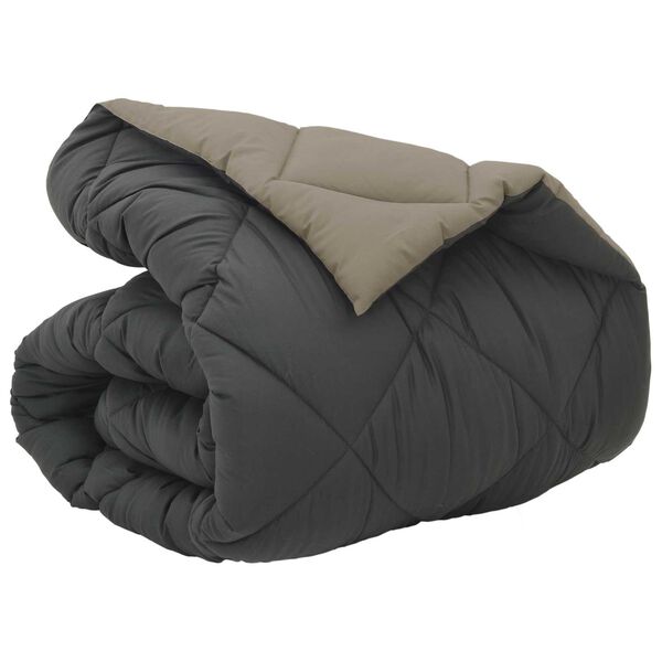 vidaXL Vetrar s&aelig;ng L&eacute;tt gr&aacute;tt og antrac&iacute;t 200 x 155 cm M&iacute;kr&oacute;f&iacute;ber