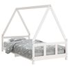 vidaXL Barnar&uacute;mgrind Hv&iacute;t 90x190 cm Gegnheil Fura