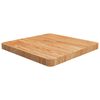 vidaXL Ferhyrnd Bor&eth;plata Lj&oacute;sbr&uacute;n 50x50x4cm Me&eth;h&ouml;ndlu&eth; Gegnheil Eik