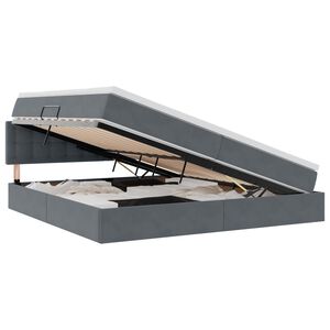 vidaXL R&uacute;m me&eth; geymslur&yacute;mi og LED me&eth; led D&ouml;kk gr&aacute; 200 x 200 cm Flauel