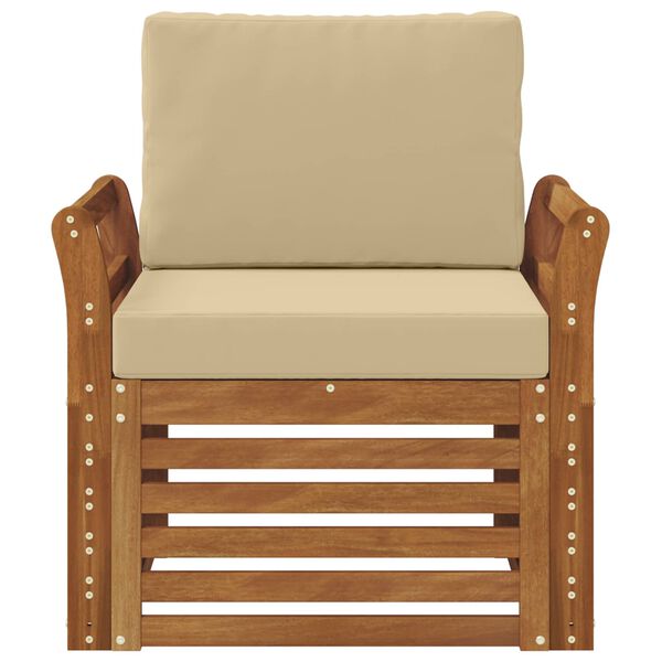 vidaXL &Uacute;ti s&oacute;fasett Solid Akas&iacute;uskei&eth; og P&oacute;lyester N&aacute;tt&uacute;rulegur