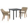 vidaXL Gar&eth;ur bor&eth;sett me&eth; p&uacute;&eth;i 3 pcs Drapplita&eth;ur p&oacute;l&yacute;rattan