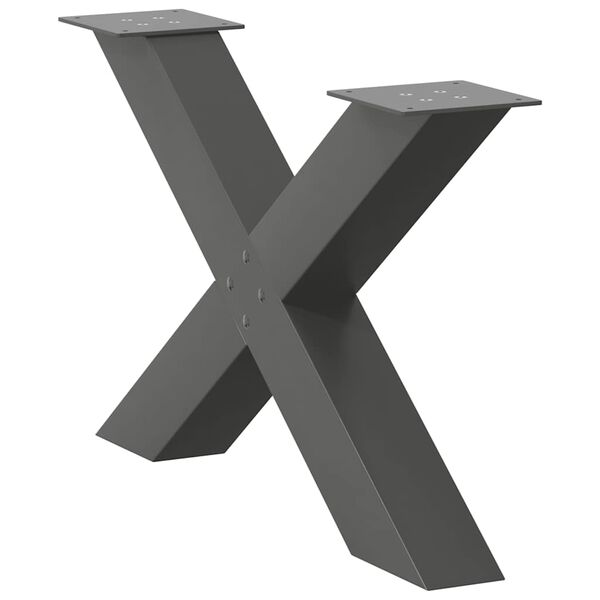 vidaXL s&oacute;fabor&eth;sf&aelig;tur X-laga 2 stk. antras&iacute;t 70x(42-43) cm st&aacute;l