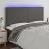 vidaXL LED h&ouml;fu&eth;gafl Gr&aacute;tt 200x5x118/128 cm Le&eth;url&iacute;ki