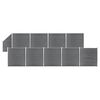 vidaXL WPC Gir&eth;ingarsett 9 Ferningur + 1 Hallandi 1657x186 cm Gr&aacute;tt