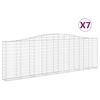 vidaXL Bogadregnir Grj&oacute;tkassar 7 stk. 400x30x120/140 cm Sinkh&uacute;&eth;a&eth; J&aacute;rn