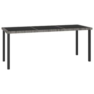 vidaXL Gar&eth;bor&eth; Gr&aacute;tt 180x70x73 cm P&oacute;l&yacute;rattan