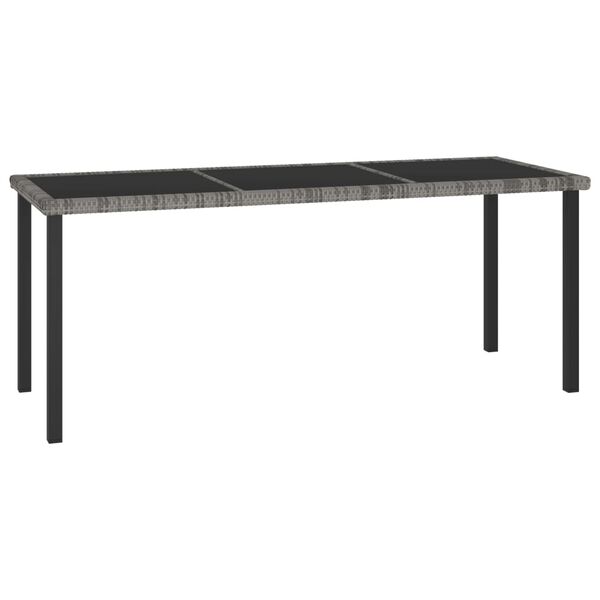 vidaXL Gar&eth;bor&eth; Gr&aacute;tt 180x70x73 cm P&oacute;l&yacute;rattan