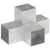 vidaXL Samskeyti fyrir Bj&aacute;lka X-laga Galvanisera&eth;ur M&aacute;lmur 101x101 mm