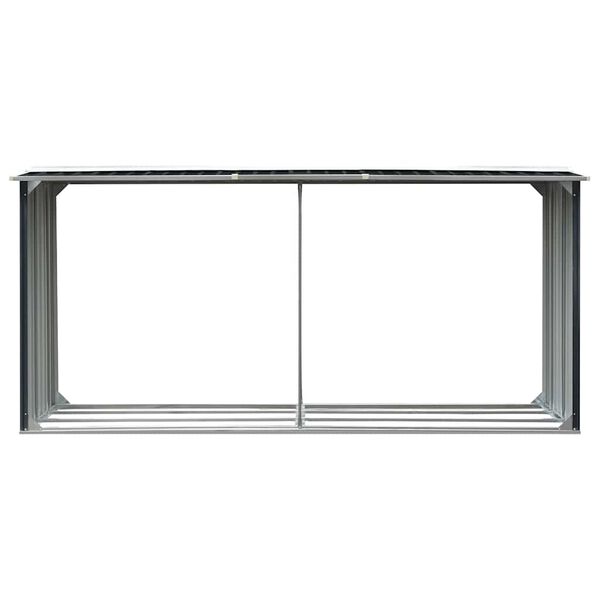 vidaXL Geymsluskúr fyrir við Sínkhúðað stál 330x92x153 cm Reyklitur