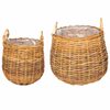 vidaXL Pl&ouml;ntuk&ouml;rfu me&eth; geymslu 2 pcs Br&uacute;nn Lacak Rattan