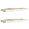 vidaXL Vegghengdar Hillur 2 stk. Eikarlitur & Hv&iacute;tur 60x23,5x3,8cm MDF