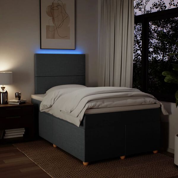 vidaXL H&oacute;lfa&eth; Springr&uacute;m me&eth; D&yacute;nu D&ouml;kkgr&aacute;tt 120x200 cm Tauefni