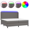 vidaXL H&oacute;lfa&eth; Springr&uacute;m me&eth; D&yacute;nu&LED Gr&aacute;tt 200x200 cm Gervile&eth;ur