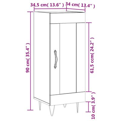 vidaXL Skenkur Sonoma Eik 34,5x34x90 cm Samsettur Viður