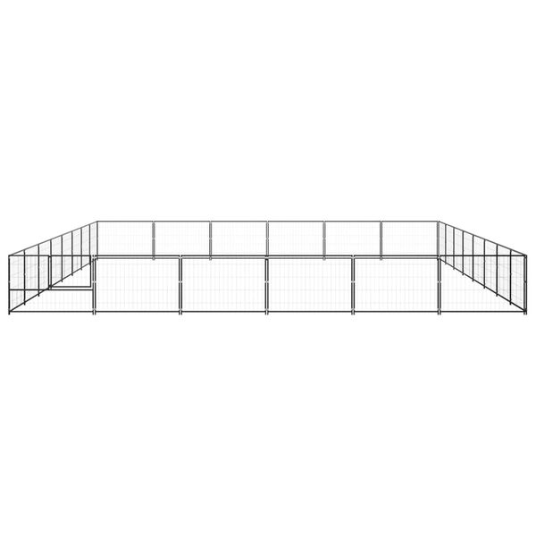 vidaXL Hundabyrgi Svart 48 m² Stál
