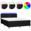 vidaXL H&oacute;lfa&eth; Springr&uacute;m me&eth; D&yacute;nu&LED Svart 140x190cm Tauefni