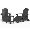 vidaXL Adirondack Gar&eth;st&oacute;lar me&eth; Skemli og Bor&eth;i HDPE Reykgr&aacute;r