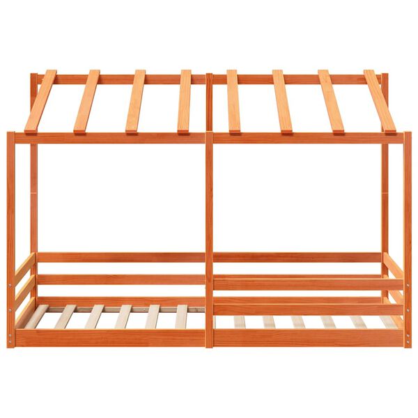 vidaXL R&uacute;mhiminn &aacute; Barnar&uacute;m Vaxbr&uacute;nn 80x200 cm Gegnheil Fura