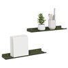 vidaXL Flj&oacute;tandi skrifbor&eth; 2 pcs Ol&iacute;fugr&aelig;nn 40 x 9 x 2,5 cm St&aacute;l