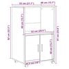 vidaXL Cabinet Svartur Eik 55 x 40 x 82 cm