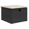 vidaXL 8 stykki gar&eth;s&oacute;fasett me&eth; p&uacute;&eth;um Black Poly Rattan Acacia
