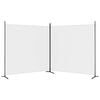 vidaXL 2-þilja Skilrúm Hvítt 348x180 cm Tauáklæði