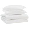 vidaXL Sumars&aelig;ng me&eth; kodda 3 pcs Hv&iacute;tt Microfleece