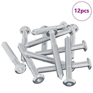 vidaXL Skr&uacute;fa 12 pcs Silfur M6 x 50 mm St&aacute;l