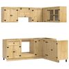 vidaXL Cabinet me&eth; hillu SKI 8 pcs Hunangsbjartur Solid furuhikk