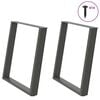 vidaXL bor&eth;stofubor&eth;sf&aelig;tur U-laga 2 stk. antras&iacute;t 80x(72-73) cm st&aacute;l