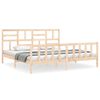vidaXL R&uacute;mgrind me&eth; H&ouml;fu&eth;gafli Super King Size Gegnheill Vi&eth;ur