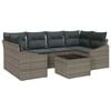 vidaXL S&oacute;fasett me&eth; p&uacute;&eth;i me&eth; geymslu 7 pcs Gr&aacute;r p&oacute;l&yacute;rattan