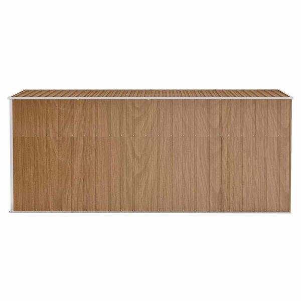 vidaXL vegghengdur garðskúr brúnn 118x382x178 cm galvaniseraður stál